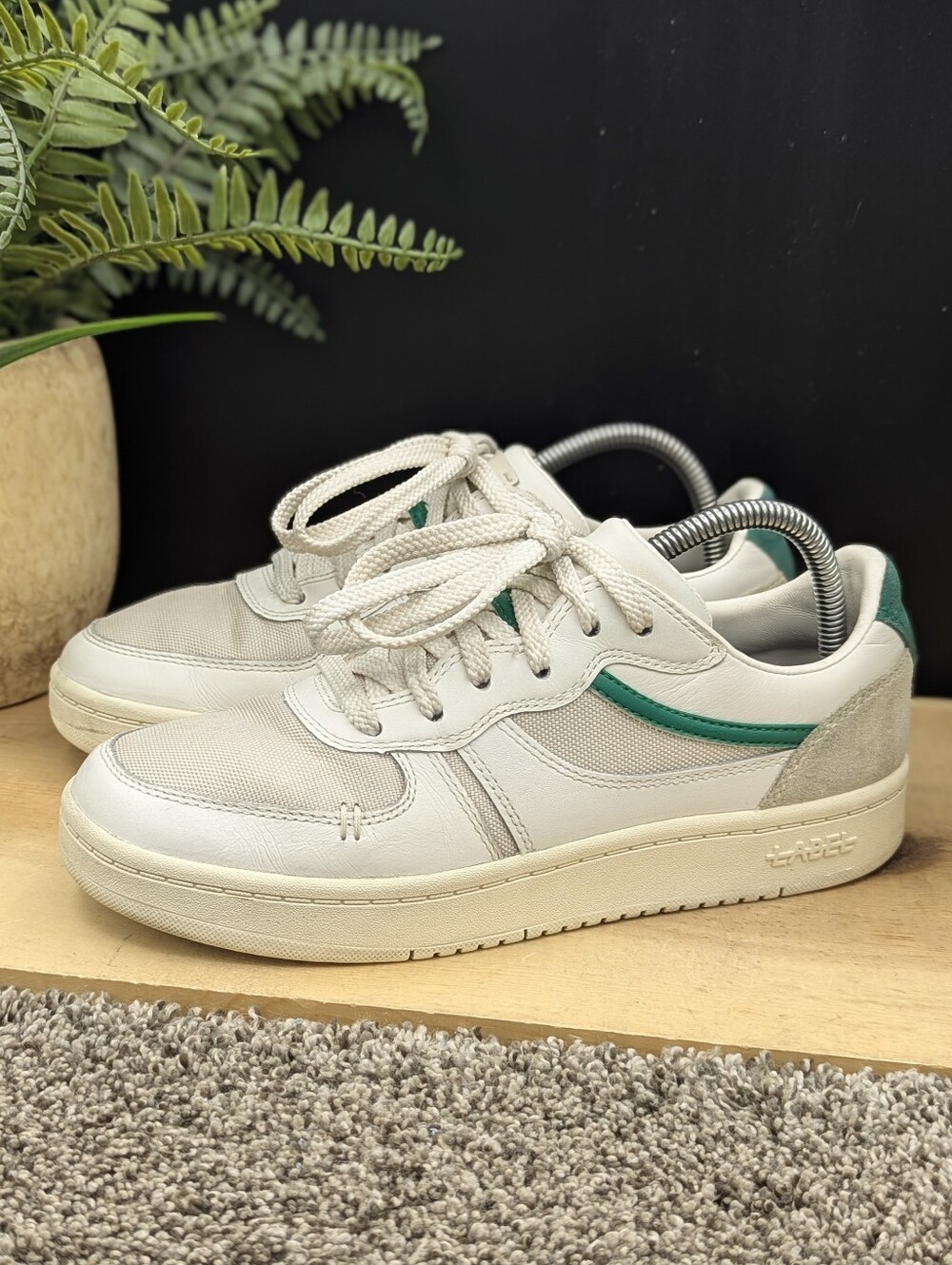 Label GT Retro Low White Green Mens Size 7.5 Leather Walking Shoes Women's Sz 9